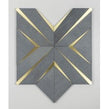 Labrynth Basalt Stone and Gold Brass 30.5cm x 30.5cm Mosaic Tile