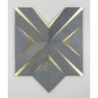 Labrynth Basalt Stone and Gold Brass 30.5cm x 30.5cm Mosaic Tile