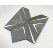 Labrynth Basalt Stone and Gold Brass 30.5cm x 30.5cm Mosaic Tile