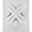 Labrynth Carrara Marble and Brushed Steel 30.5cm x 30.5cm Mosaic Tile