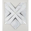 Labrynth Carrara Marble and Brushed Steel 30.5cm x 30.5cm Mosaic Tile