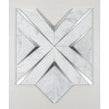 Labrynth Carrara Marble and Brushed Steel 30.5cm x 30.5cm Mosaic Tile