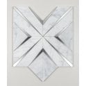 Labrynth Carrara Marble and Brushed Steel 30.5cm x 30.5cm Mosaic Tile
