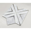 Labrynth Carrara Marble and Brushed Steel 30.5cm x 30.5cm Mosaic Tile