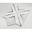 Labrynth Carrara Marble and Brushed Steel 30.5cm x 30.5cm Mosaic Tile
