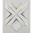 Labrynth Carrara Marble and Gold Brass 30.5cm x 30.5cm Mosaic Tile