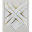 Labrynth Carrara Marble and Gold Brass 30.5cm x 30.5cm Mosaic Tile