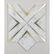 Labrynth Carrara Marble and Gold Brass 30.5cm x 30.5cm Mosaic Tile