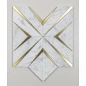 Labrynth Carrara Marble and Gold Brass 30.5cm x 30.5cm Mosaic Tile