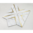 Labrynth Carrara Marble and Gold Brass 30.5cm x 30.5cm Mosaic Tile
