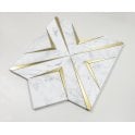 Labrynth Carrara Marble and Gold Brass 30.5cm x 30.5cm Mosaic Tile