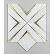 Labrynth Thassos Marble and Gold Brass 30.5cm x 30.5cm Mosaic Tile
