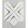 Labrynth Thassos Marble and Gold Brass 30.5cm x 30.5cm Mosaic Tile