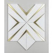 Labrynth Thassos Marble and Gold Brass 30.5cm x 30.5cm Mosaic Tile