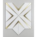 Labrynth Thassos Marble and Gold Brass 30.5cm x 30.5cm Mosaic Tile