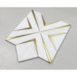 Labrynth Thassos Marble and Gold Brass 30.5cm x 30.5cm Mosaic Tile