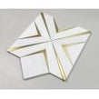 Labrynth Thassos Marble and Gold Brass 30.5cm x 30.5cm Mosaic Tile