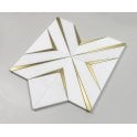 Labrynth Thassos Marble and Gold Brass 30.5cm x 30.5cm Mosaic Tile