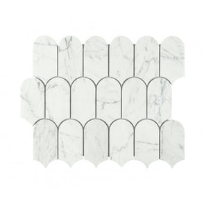 Lantern Carrara White Marble (5cm x 10.2cm) 25.4cm x 30.4cm Mosaic Tile