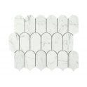 Lantern Carrara White Marble (5cm x 10.2cm) 25.4cm x 30.4cm Mosaic Tile