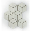 Lava White 3D Rhomboid 25.5cm x 29.5cm Mosaic Tile