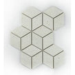 Lava White 3D Rhomboid 25.5cm x 29.5cm Mosaic Tile