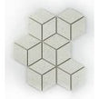 Lava White 3D Rhomboid 25.5cm x 29.5cm Mosaic Tile