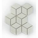 Lava White 3D Rhomboid 25.5cm x 29.5cm Mosaic Tile