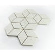 Lava White 3D Rhomboid 25.5cm x 29.5cm Mosaic Tile