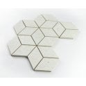 Lava White 3D Rhomboid 25.5cm x 29.5cm Mosaic Tile