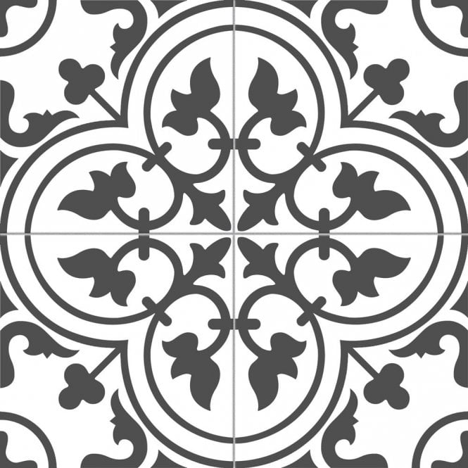 Ledbury Charcoal Black 45cm x 45cm Wall & Floor Tile