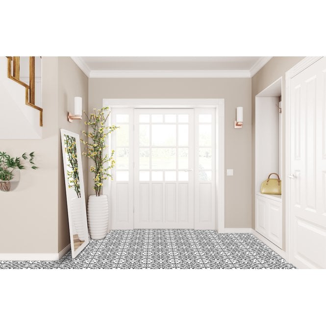 Ledbury Charcoal Black 45cm x 45cm Wall & Floor Tile