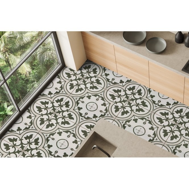 Ledbury Olive Green 45cm x 45cm Wall & Floor Tile