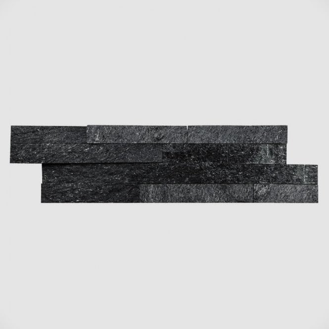 Ledgestone Black Quartzite 10cm x 36cm Wall Tile