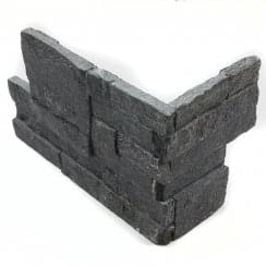 Ledgestone Black Quartzite 18cm x 35cm Corner Tile