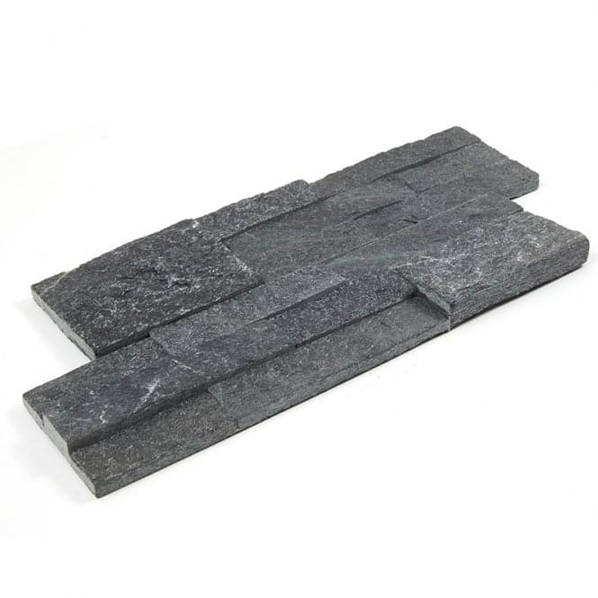 Ledgestone Black Quartzite 18cm x 35cm Wall Tile