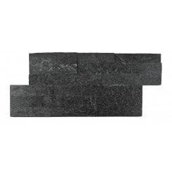 Ledgestone Black Quartzite 18cm x 35cm Wall Tile