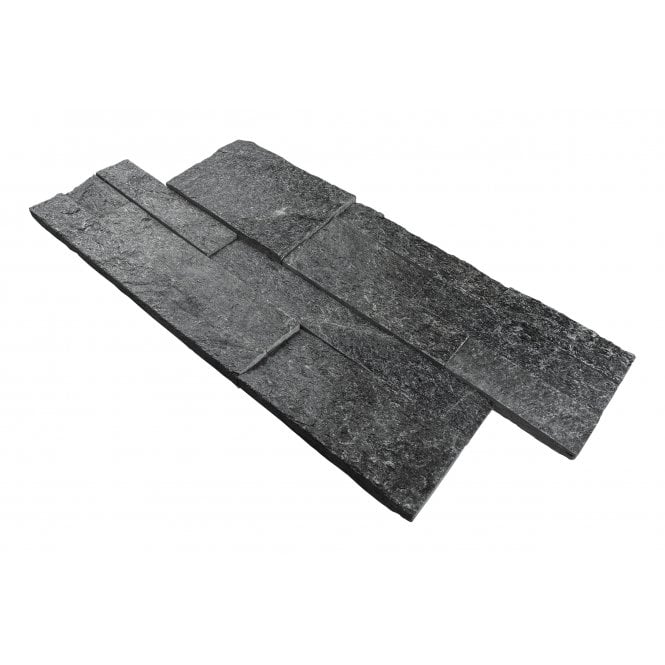 Ledgestone Black Quartzite 18cm x 35cm Wall Tile