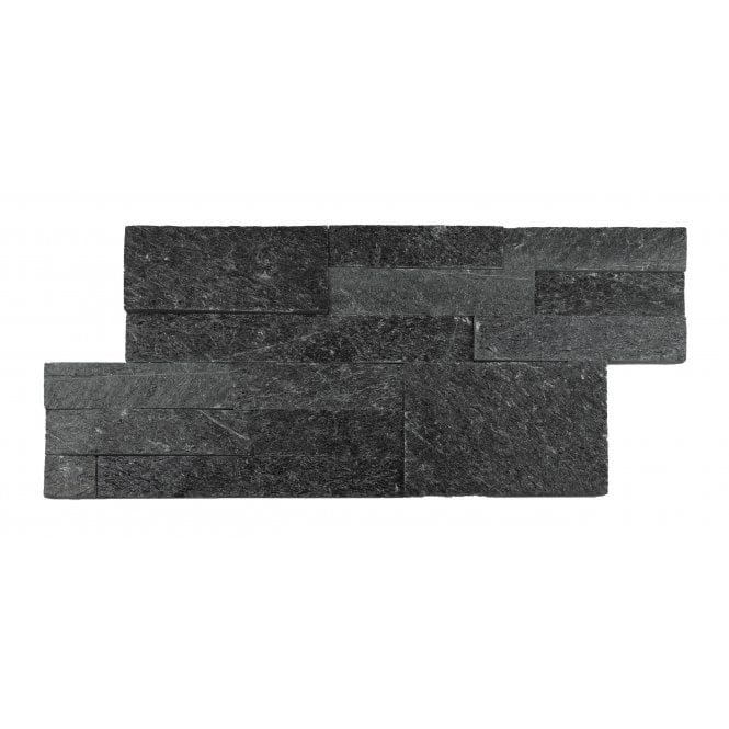 Ledgestone Black Quartzite 18cm x 35cm Wall Tile