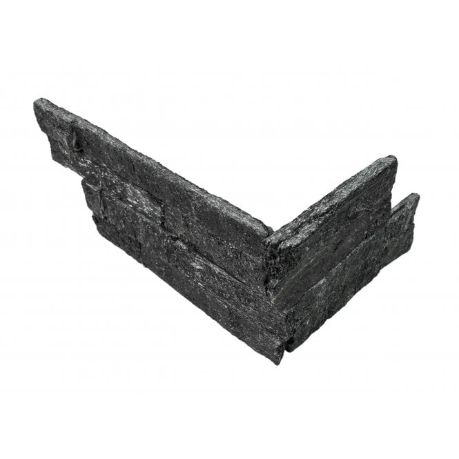 Ledgestone Black Quarzite 10cm x 36cm Corner Tile