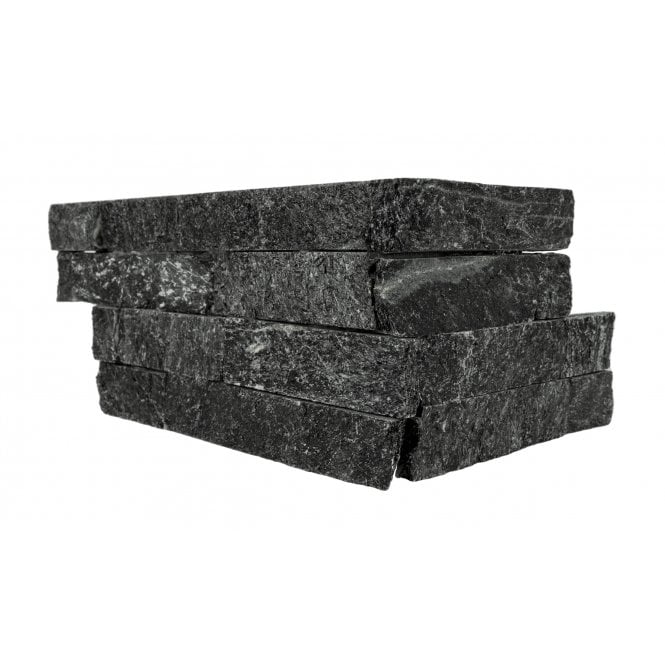 Ledgestone Black Quarzite 10cm x 36cm Corner Tile