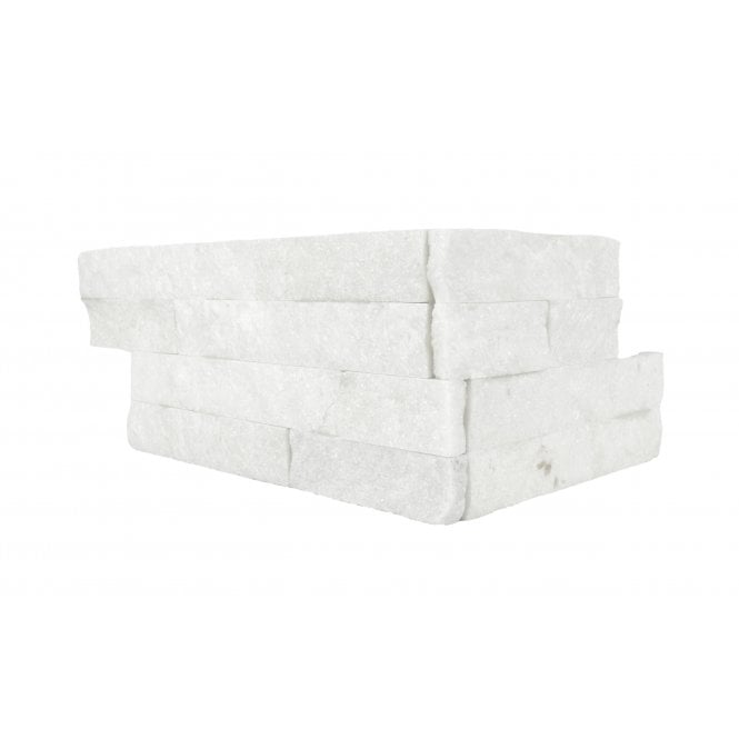 Ledgestone Snow White Quartzite 10cm x 36cm Corner Tile