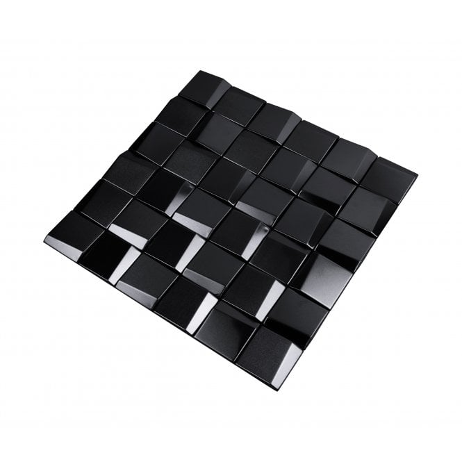 Leonardo Black (4.8cm x 4.8cm) 29.2cm x 29.2cm Mosaic Tile