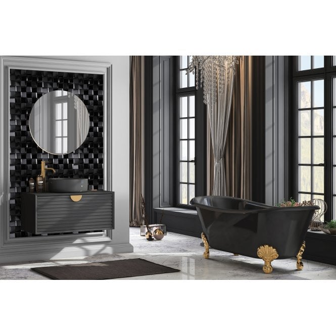 Leonardo Black (4.8cm x 4.8cm) 29.2cm x 29.2cm Mosaic Tile