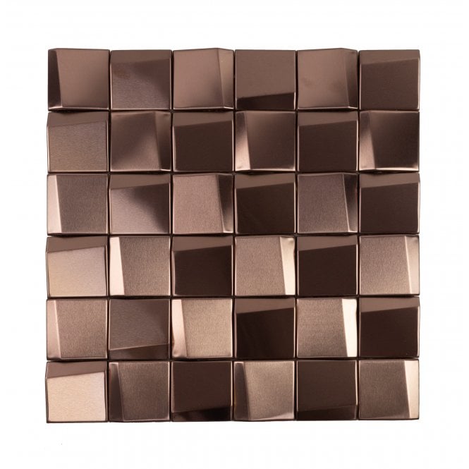 Leonardo Rose Gold (4.8cm x 4.8cm) 29.2cm x 29.2cm Mosaic Tile