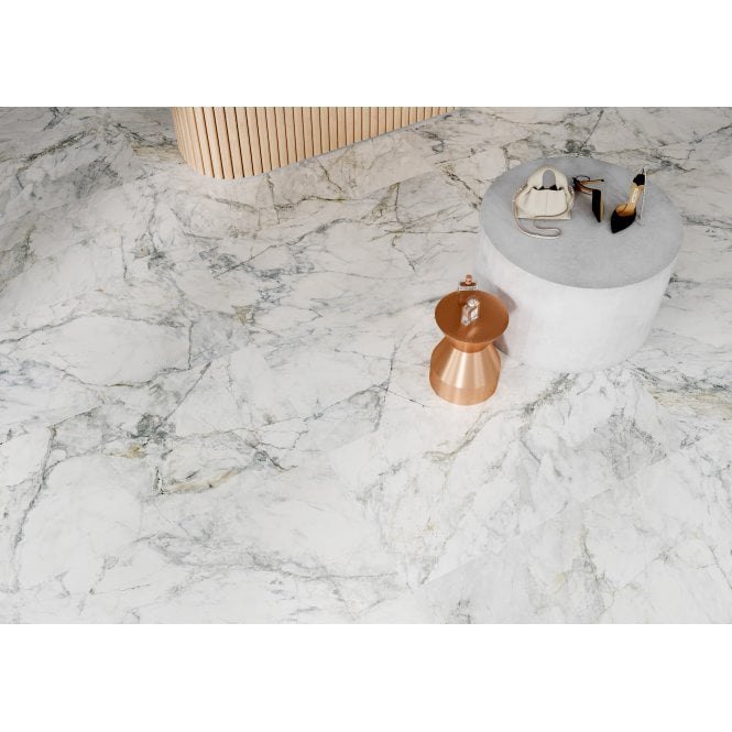Leonardo White Carving 60cm x 120cm Wall and Floor Tile
