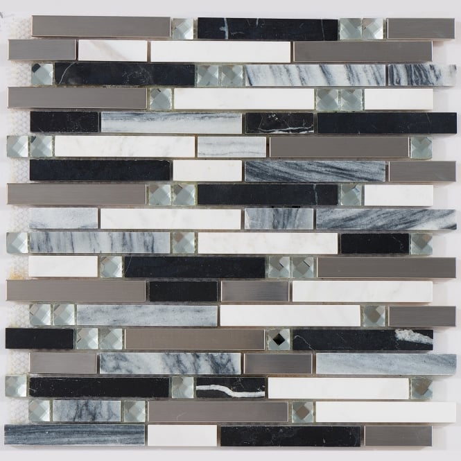Light Marquina Stone 30cm x 30cm Mosaic
