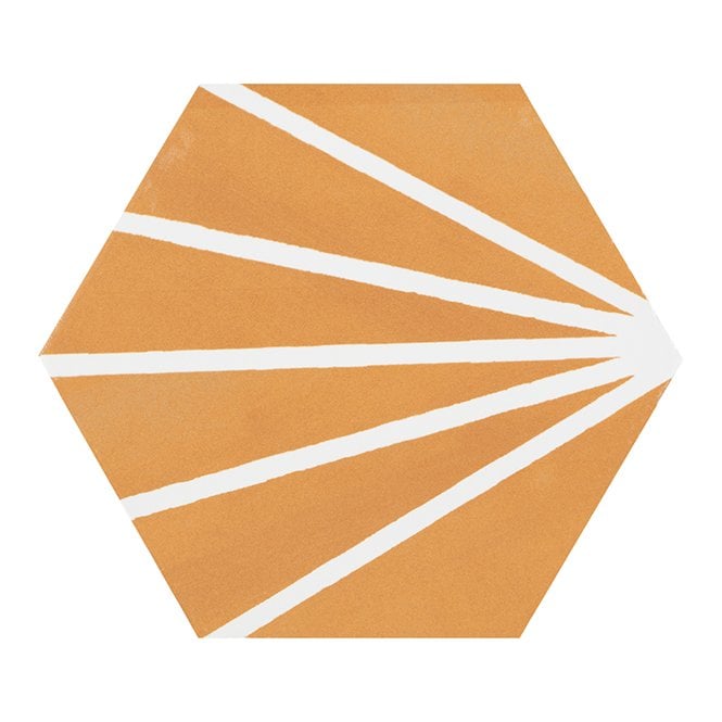 Lily Hex Hexagon Blaze Orange 22.8cm x 19.8cm Wall & Floor Tile