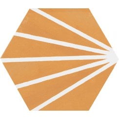 Lily Hex Hexagon Blaze Orange 22.8cm x 19.8cm Wall & Floor Tile