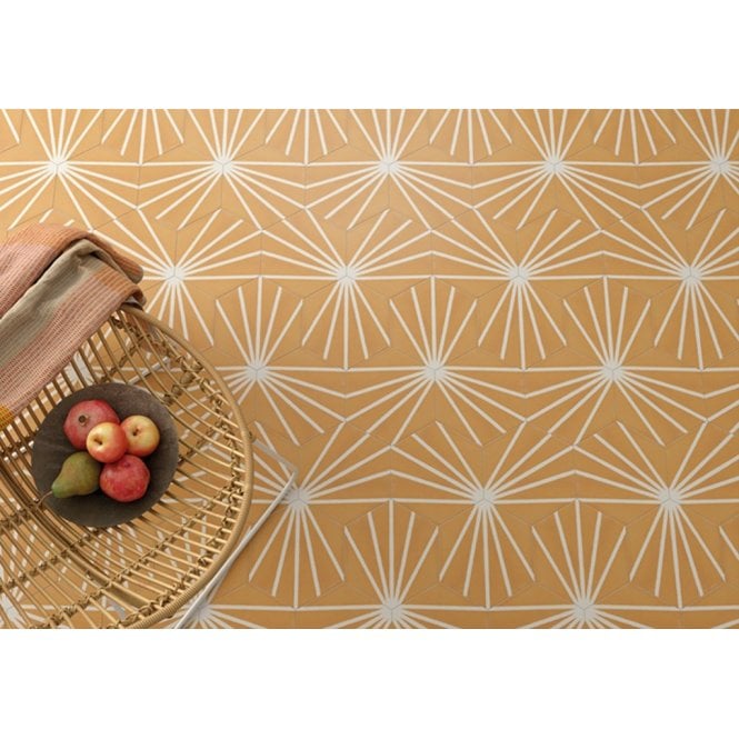 Lily Hex Hexagon Blaze Orange 22.8cm x 19.8cm Wall & Floor Tile